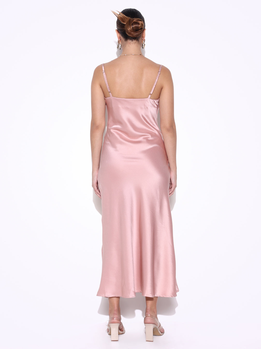 Women Solid Pink Bodycon Dress