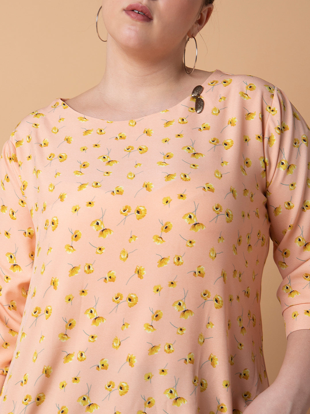 Women Floral Peach Top