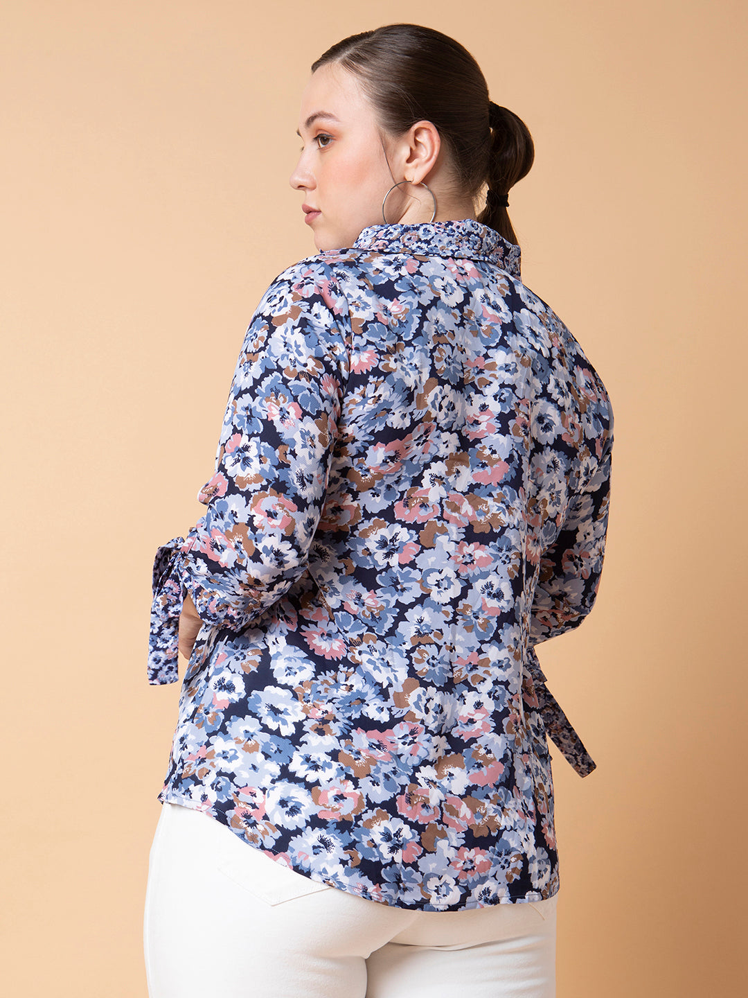 Women Floral Blue Top