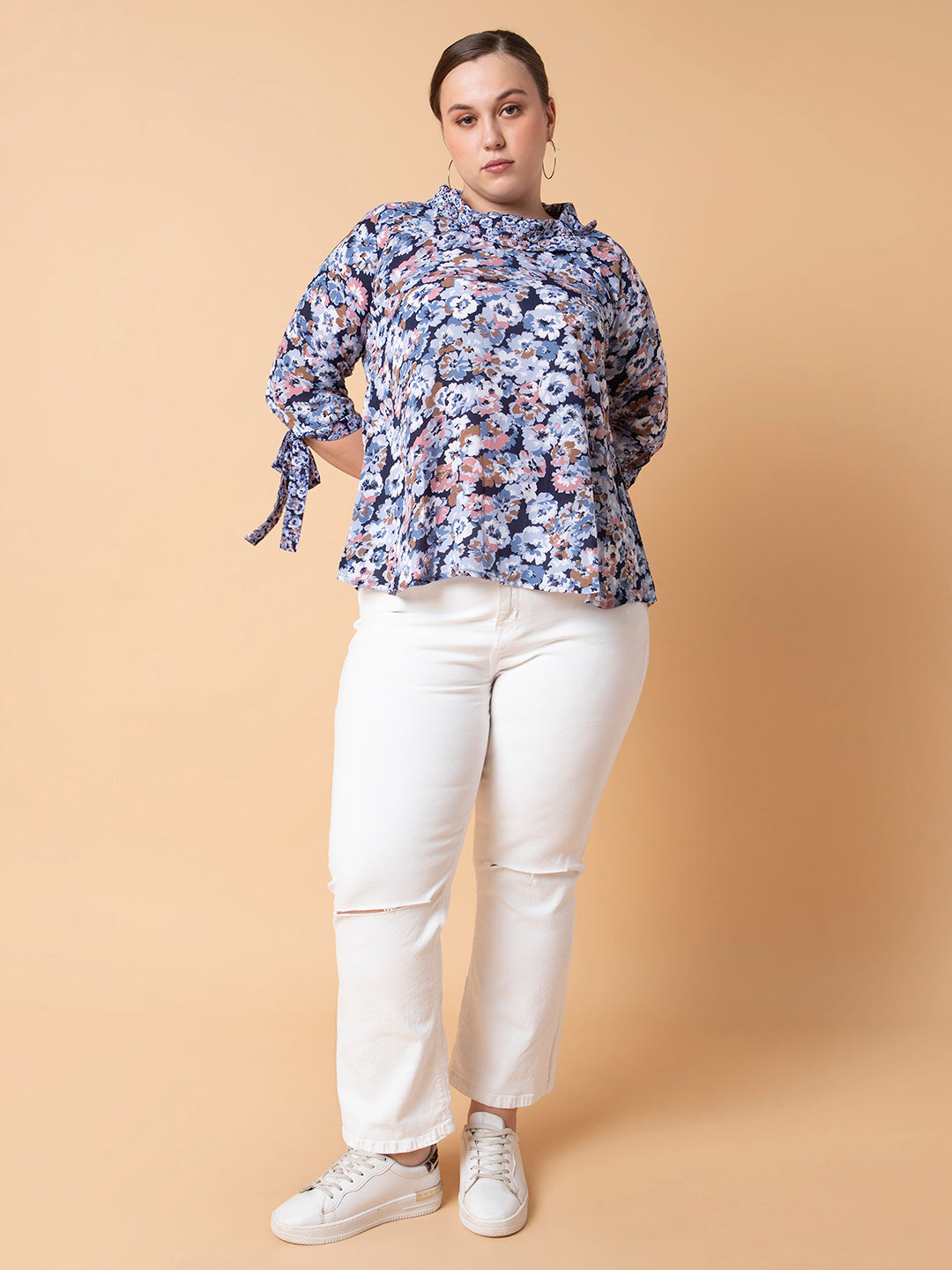 Women Floral Blue Top