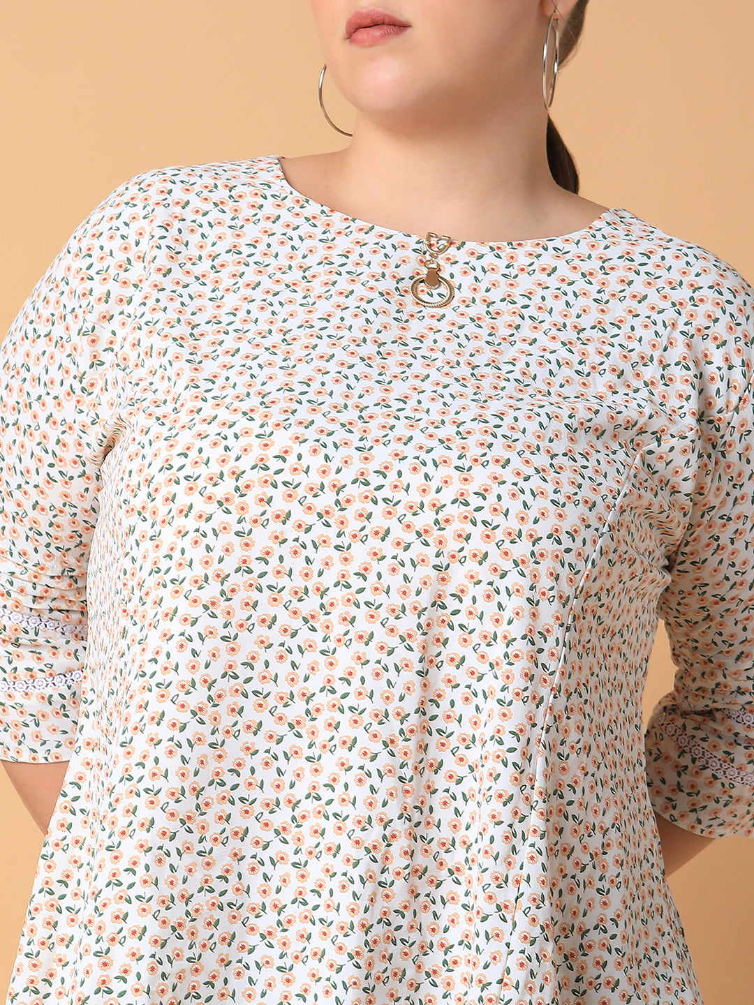 Women Floral White Top