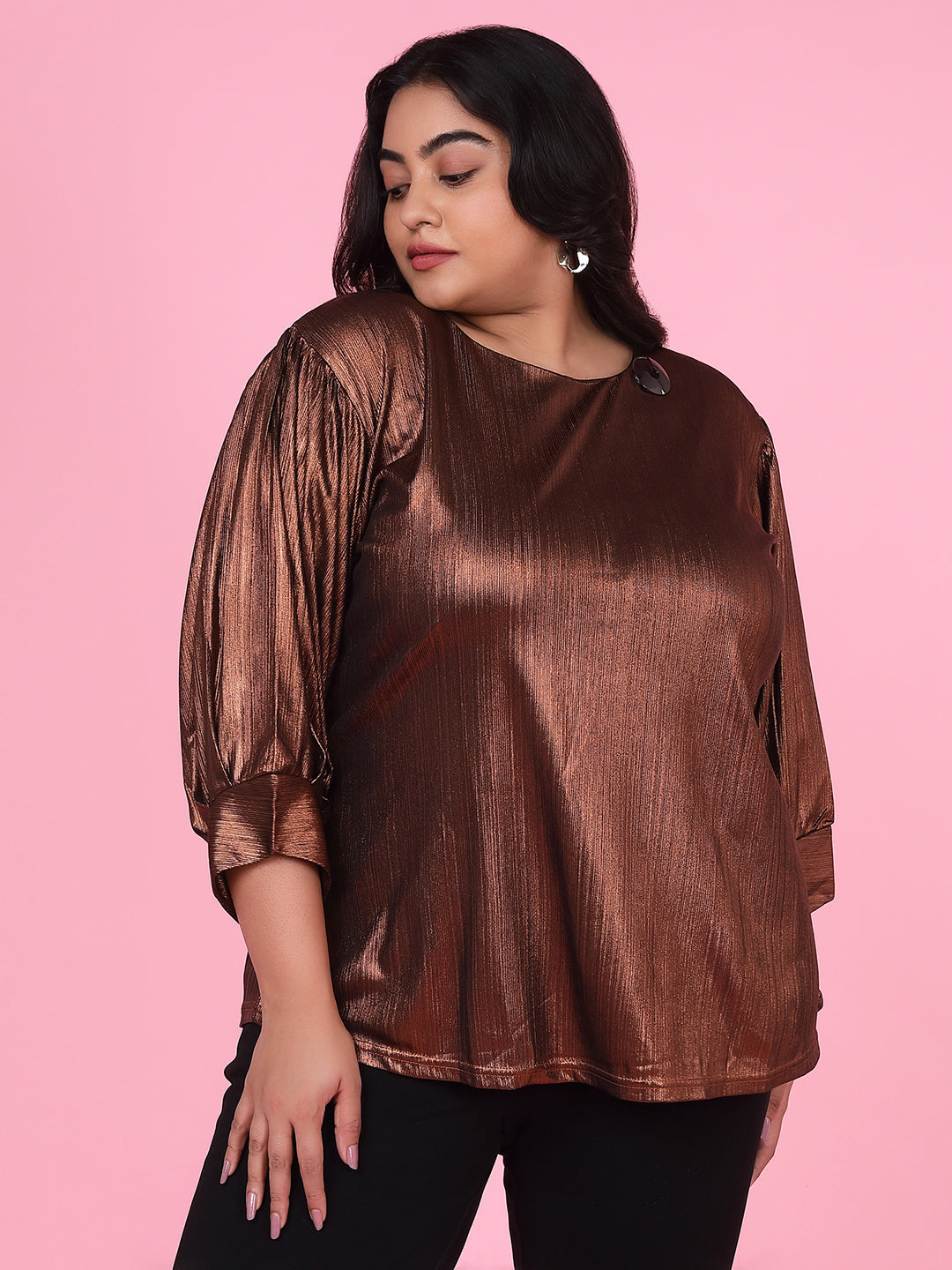 Women Solid Brown Top