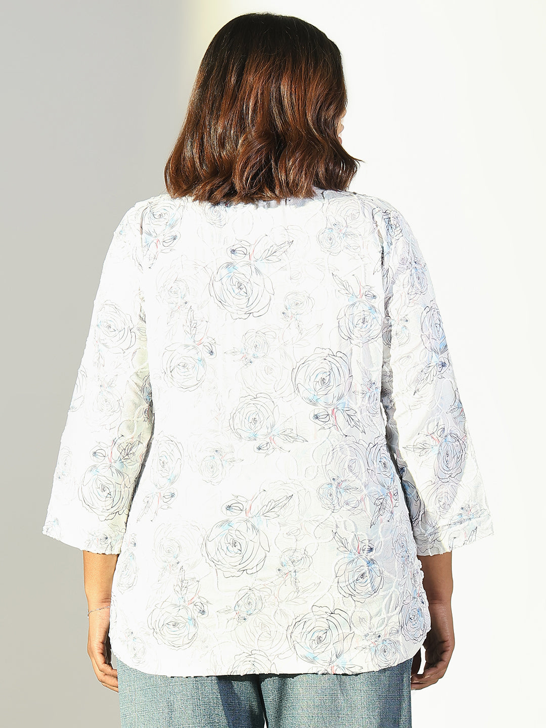 Women Blue Floral Top