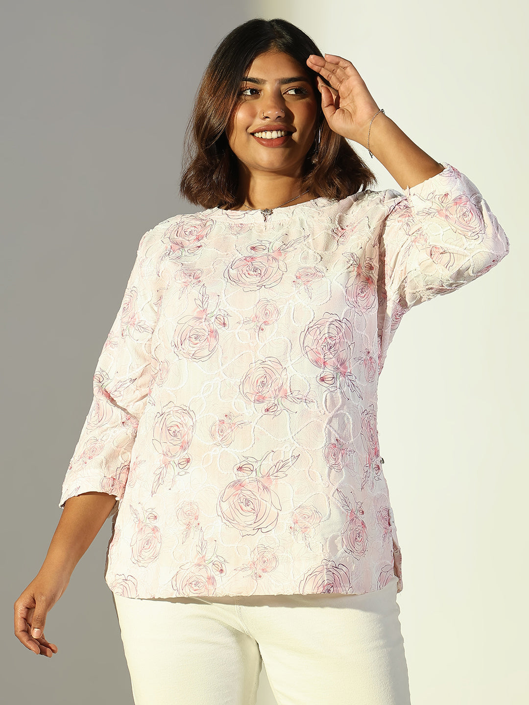 Women Pink Floral Top