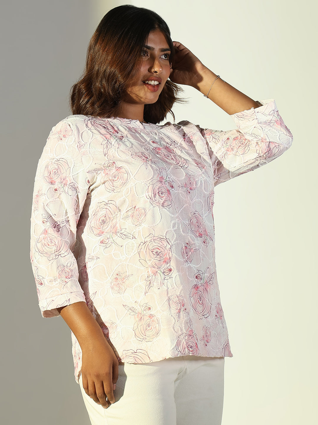 Women Pink Floral Top