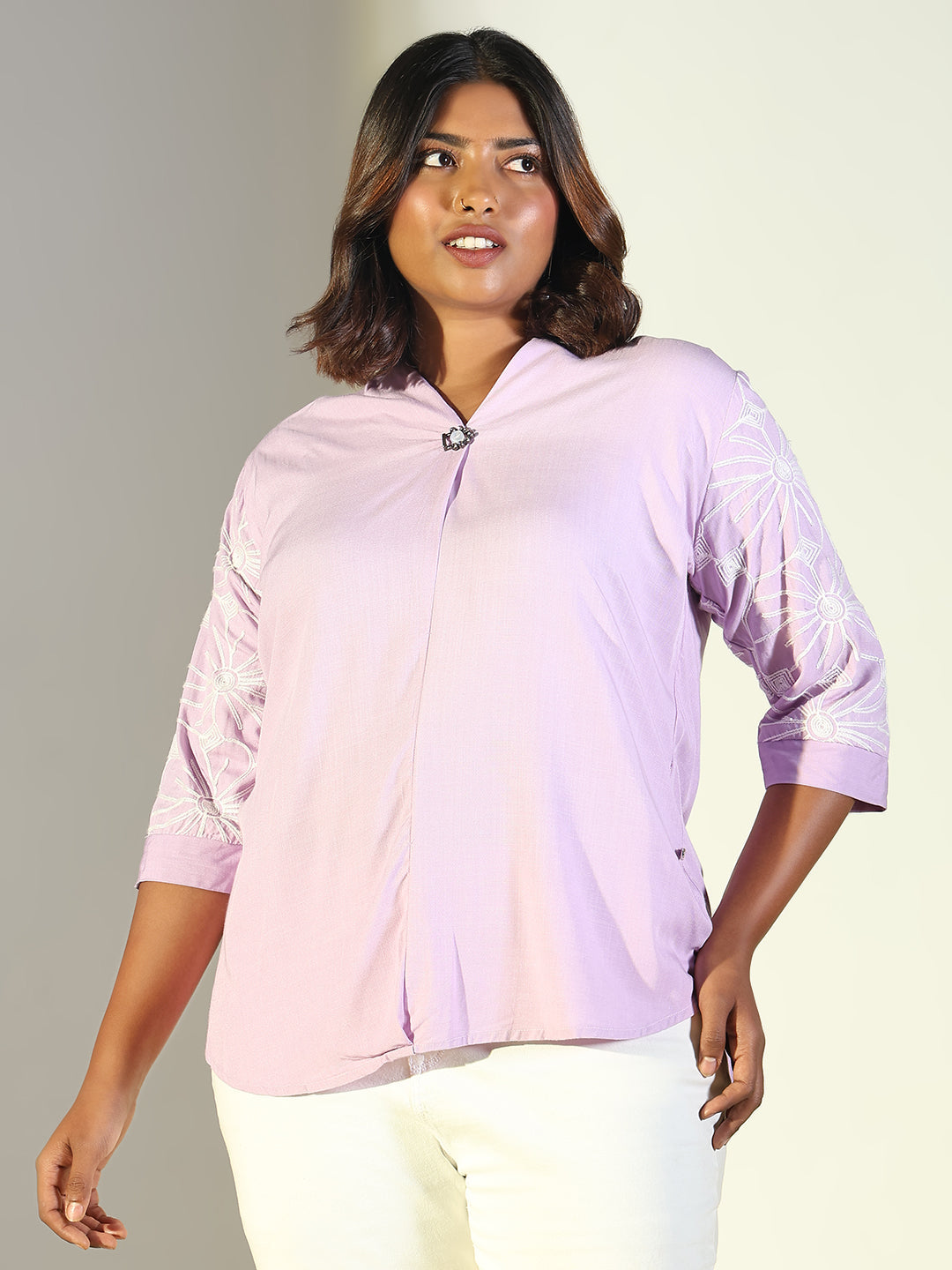 Women Purple Solid Top