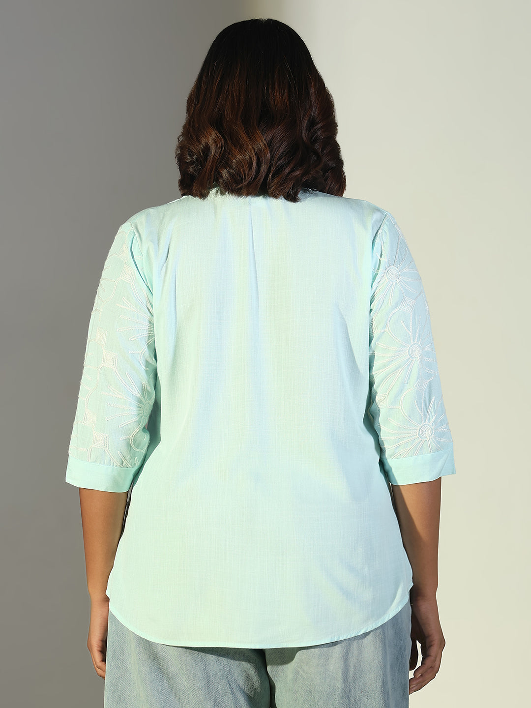 Women Sea Green Solid Top