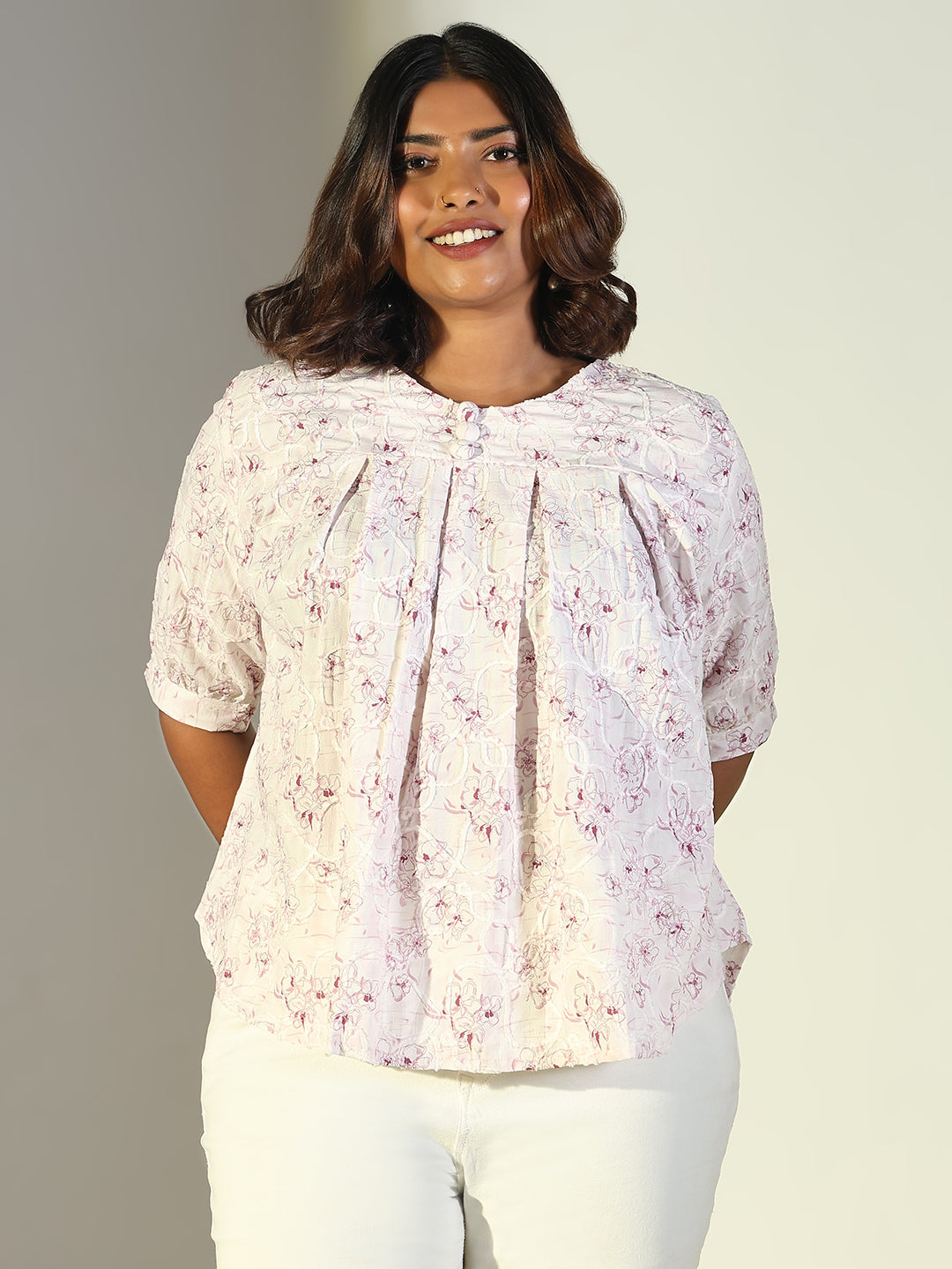 Women Purple Floral Top