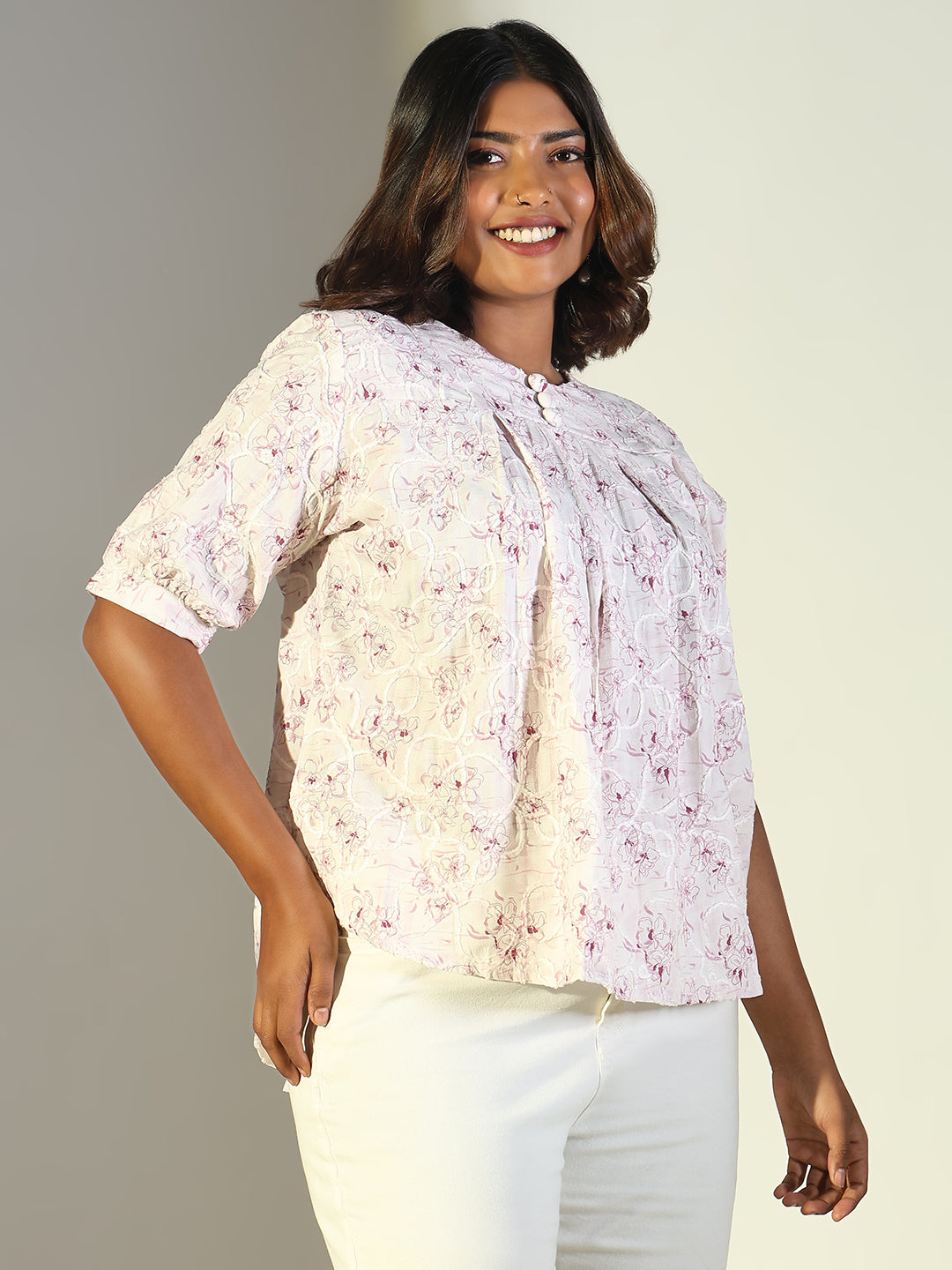 Women Purple Floral Top