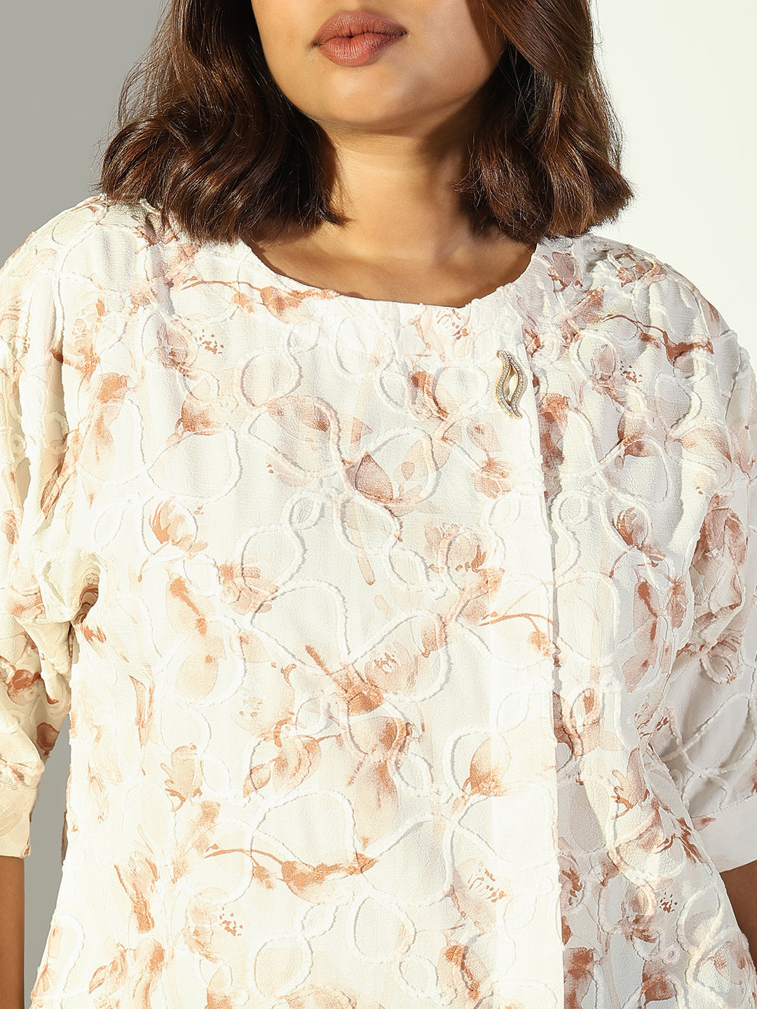 Women Brown Floral Top