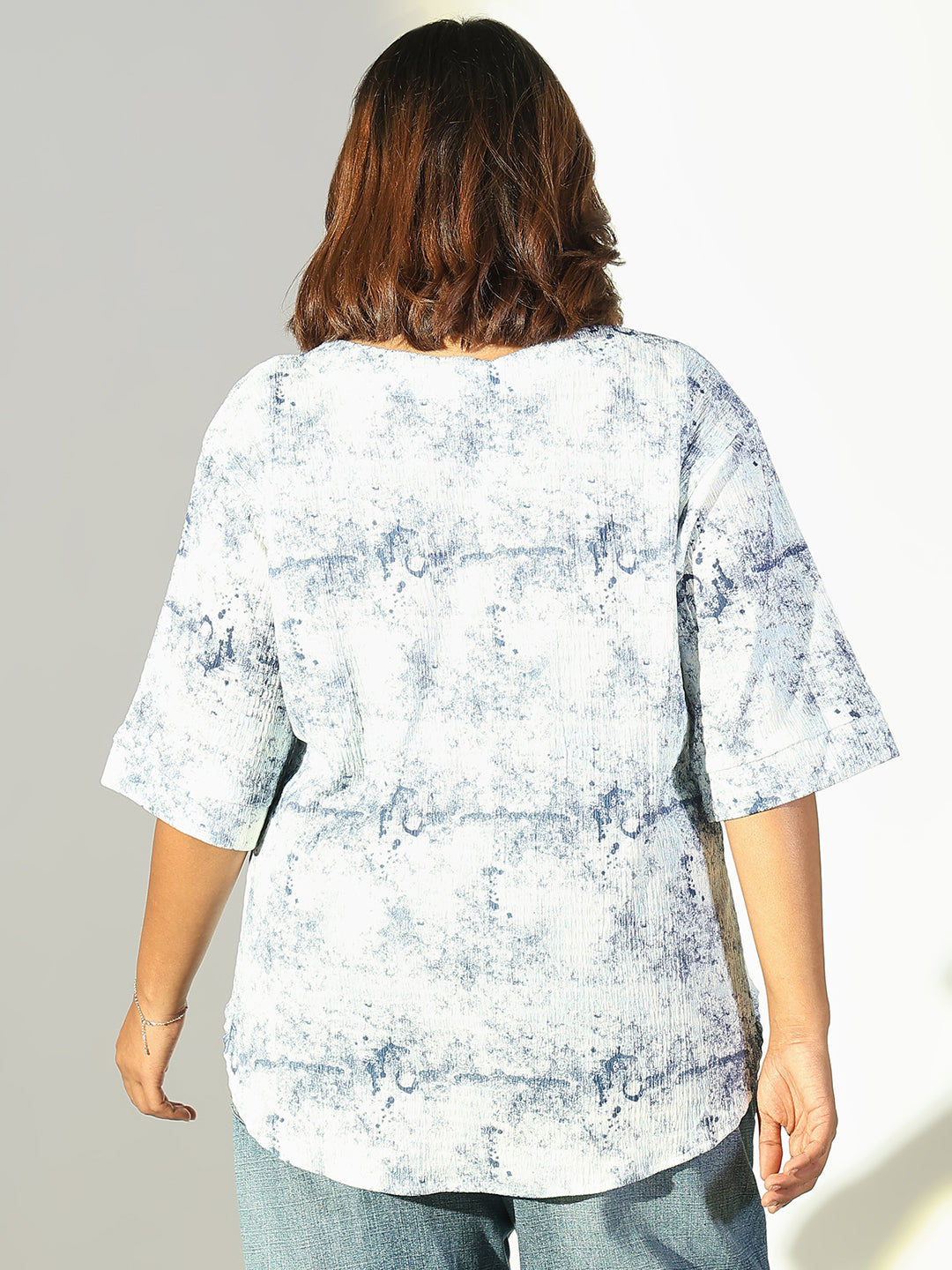 Women Blue Abstract Top