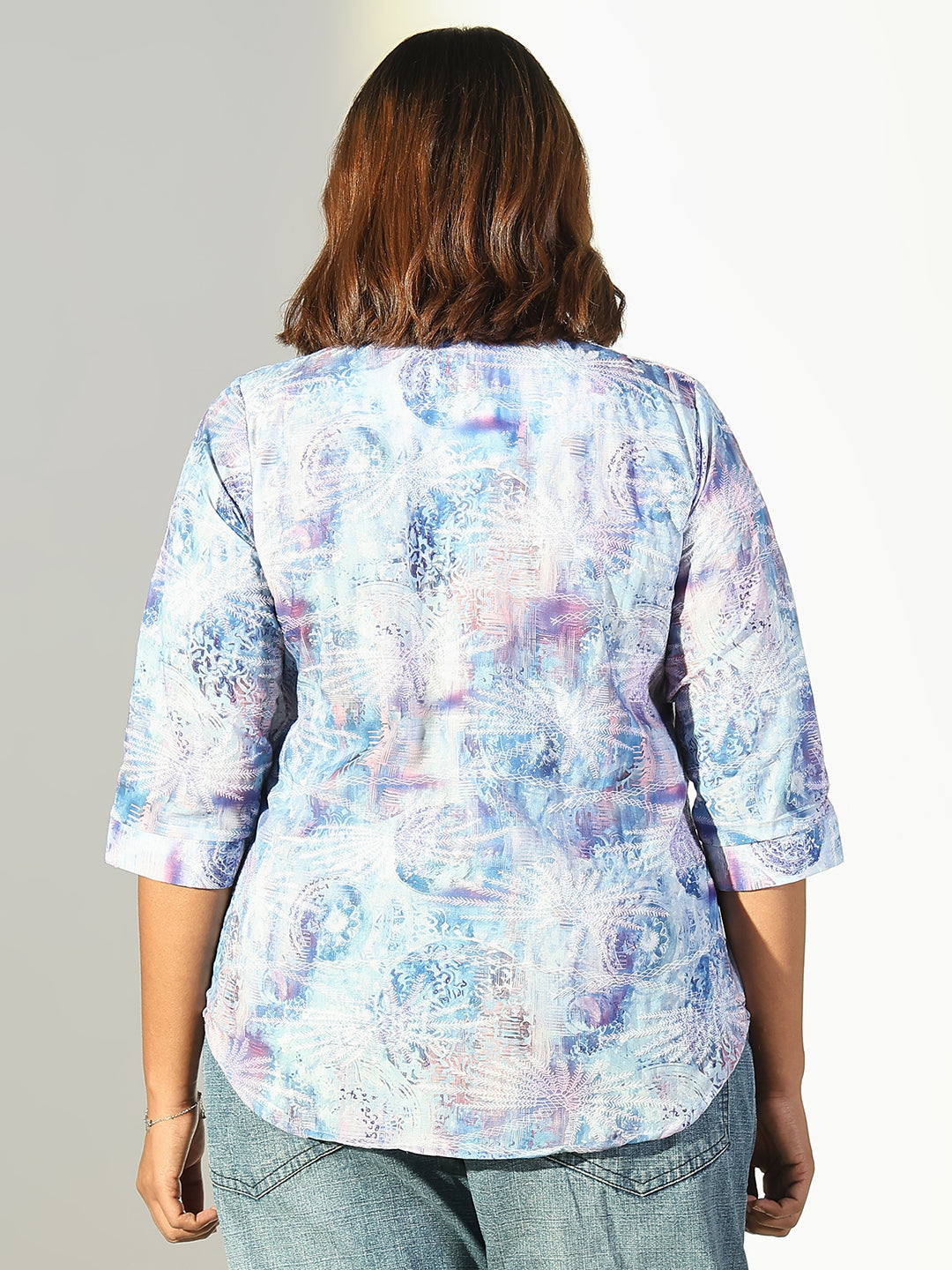 Women Blue Graphic Top