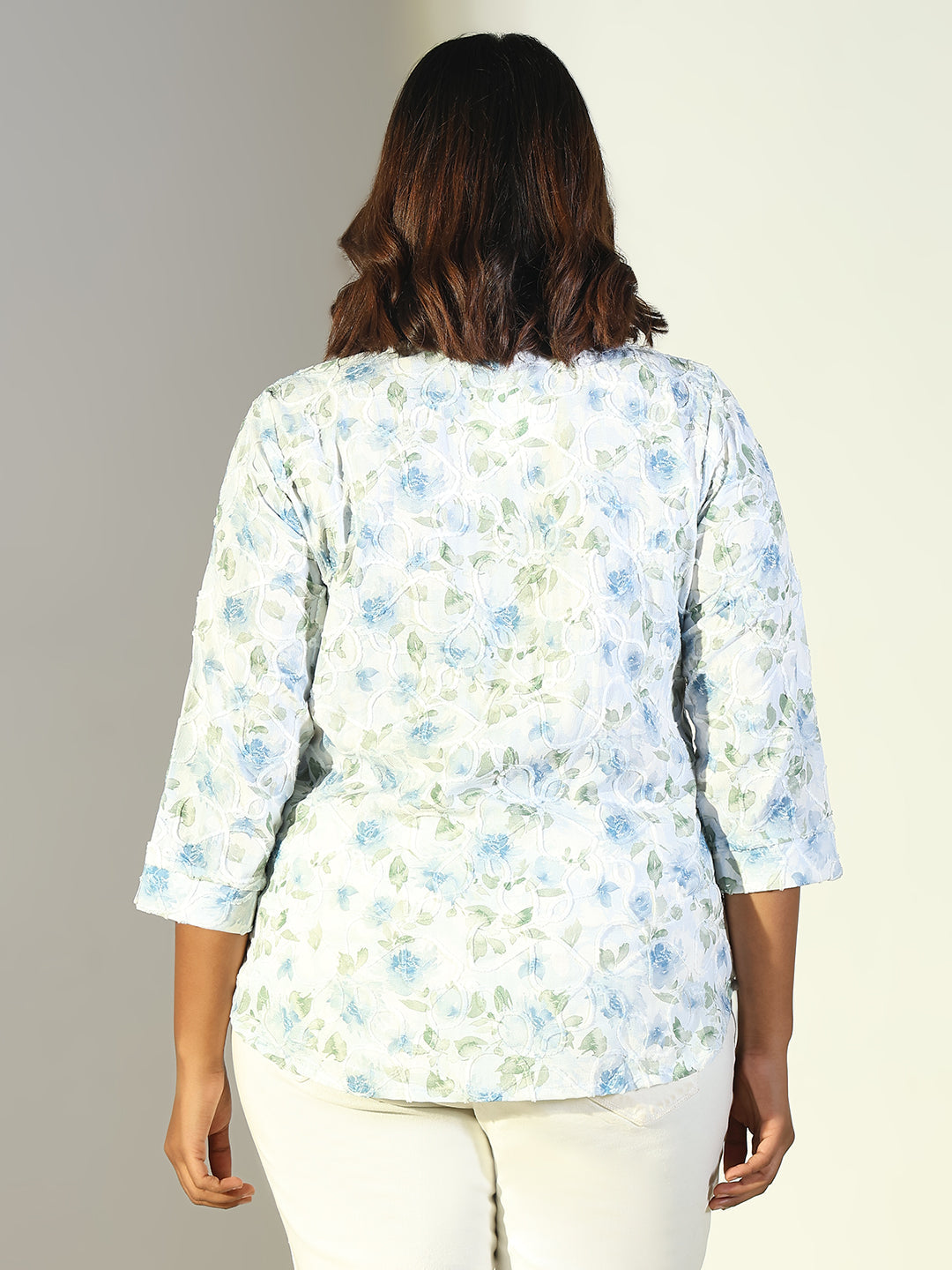 Women Blue Floral Top