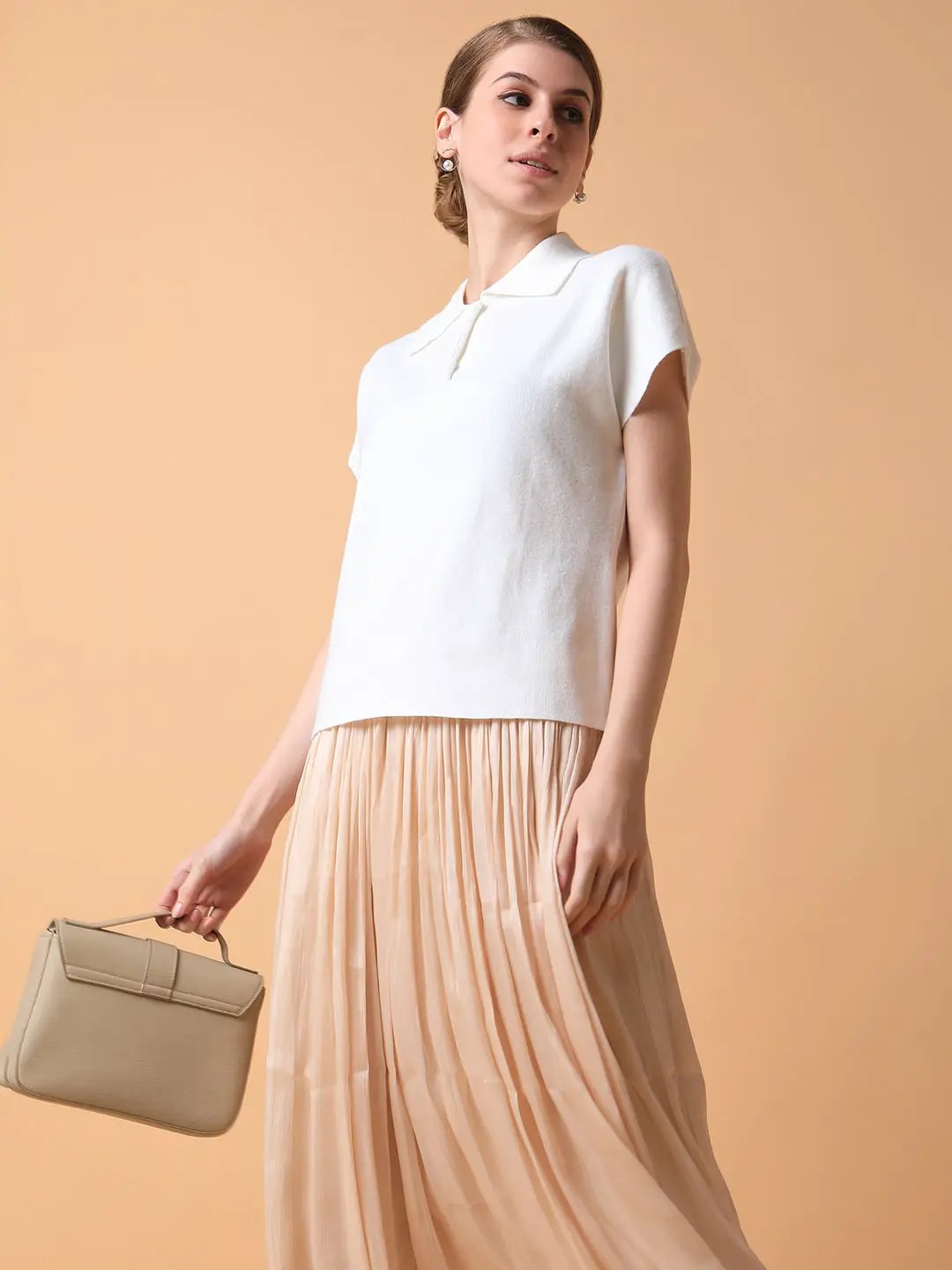 Women's Solid Off White Top