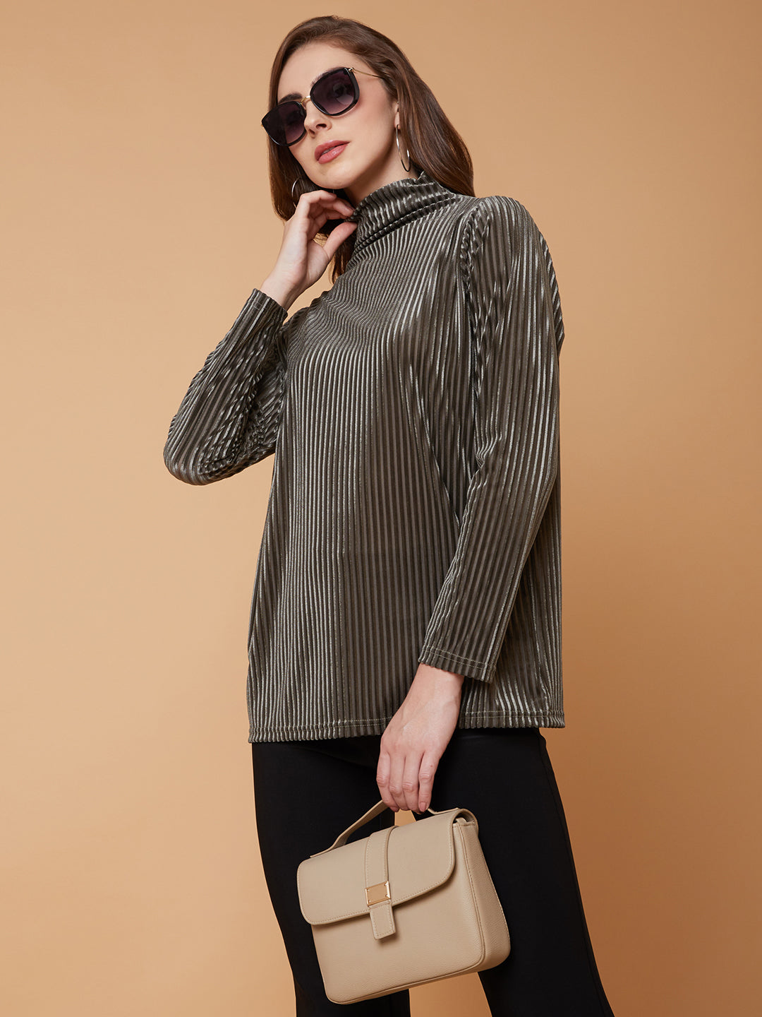 Women Solid Olive Top