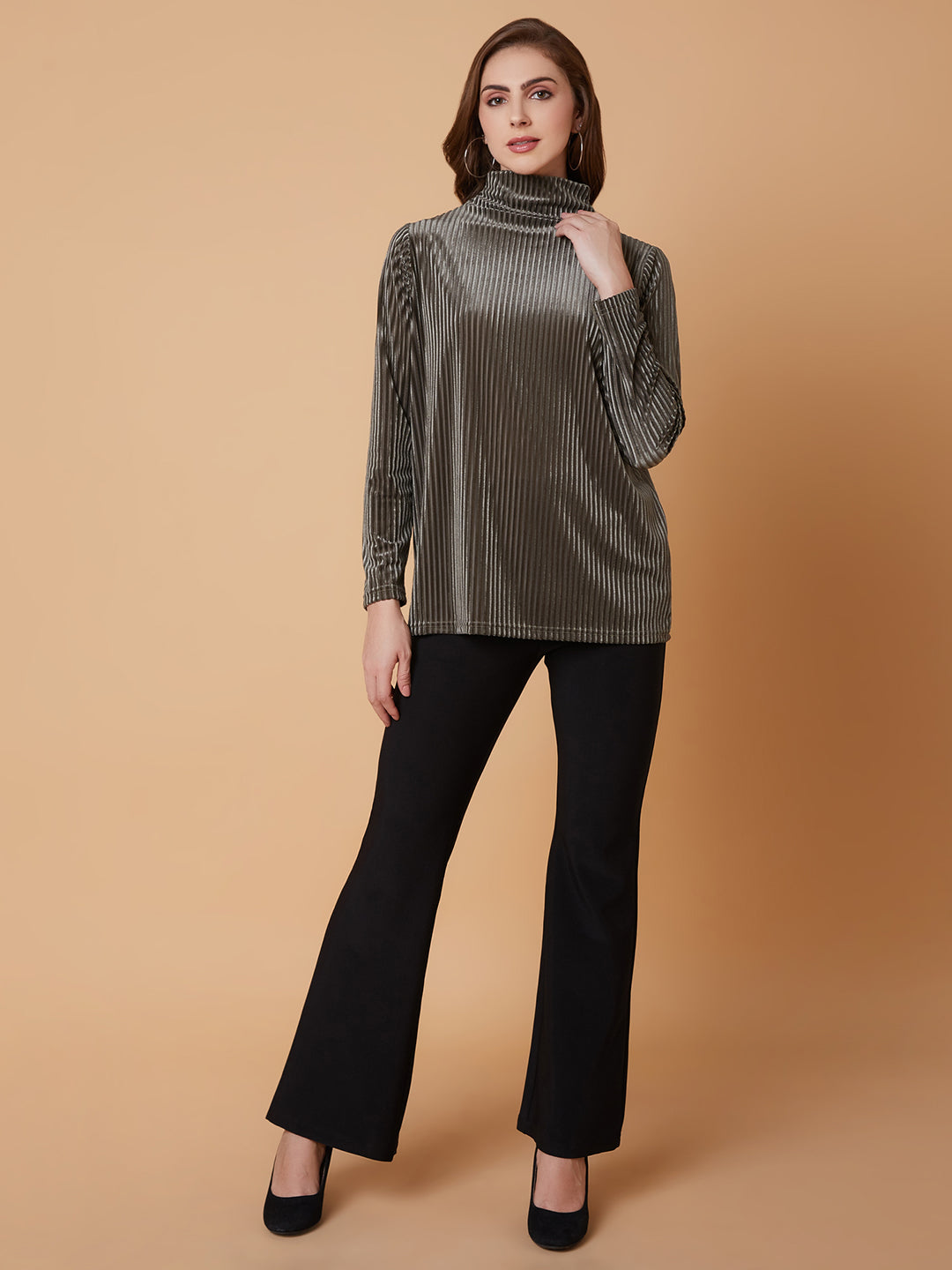 Women Solid Olive Top