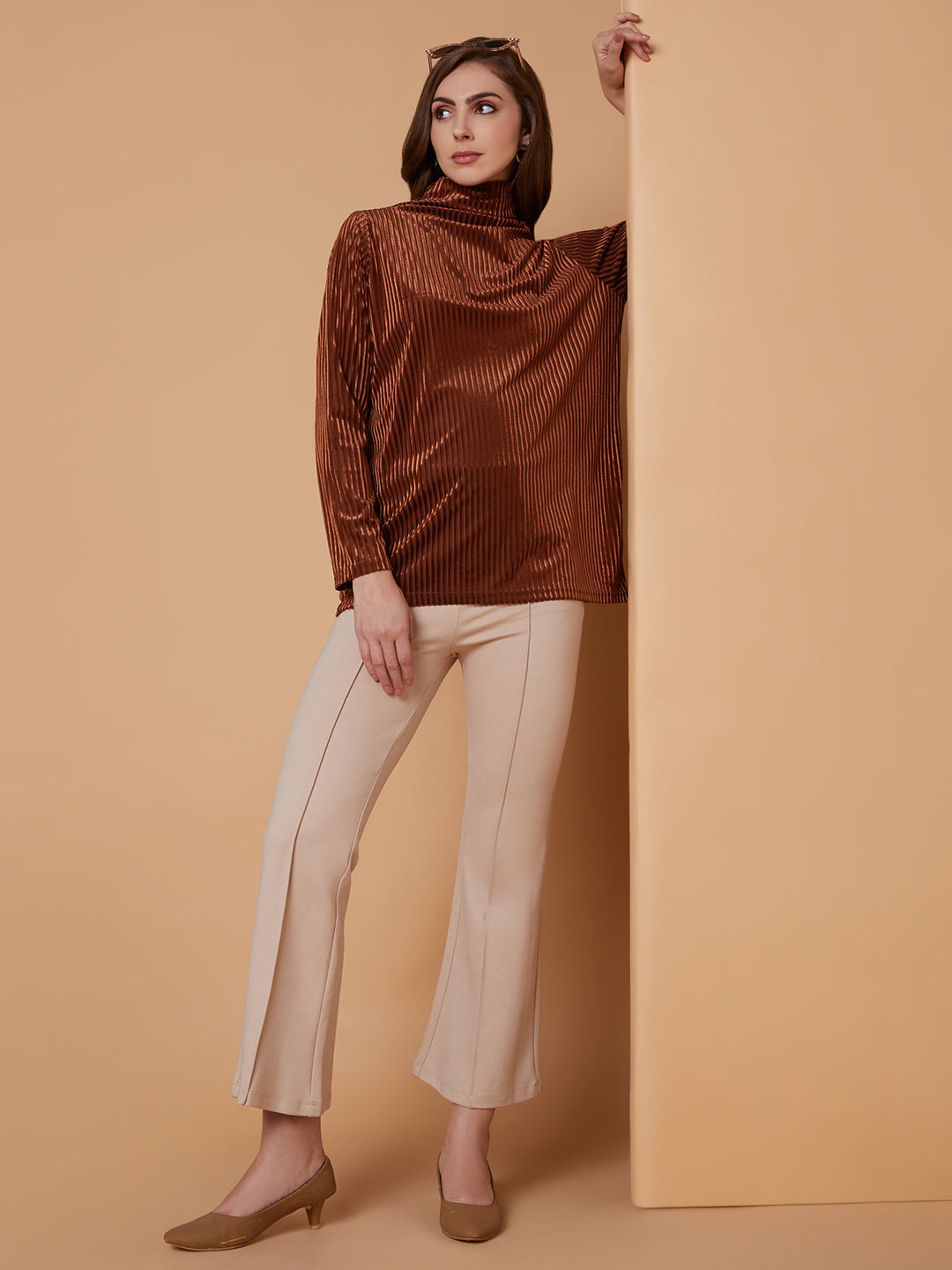 Women Solid Rust Top