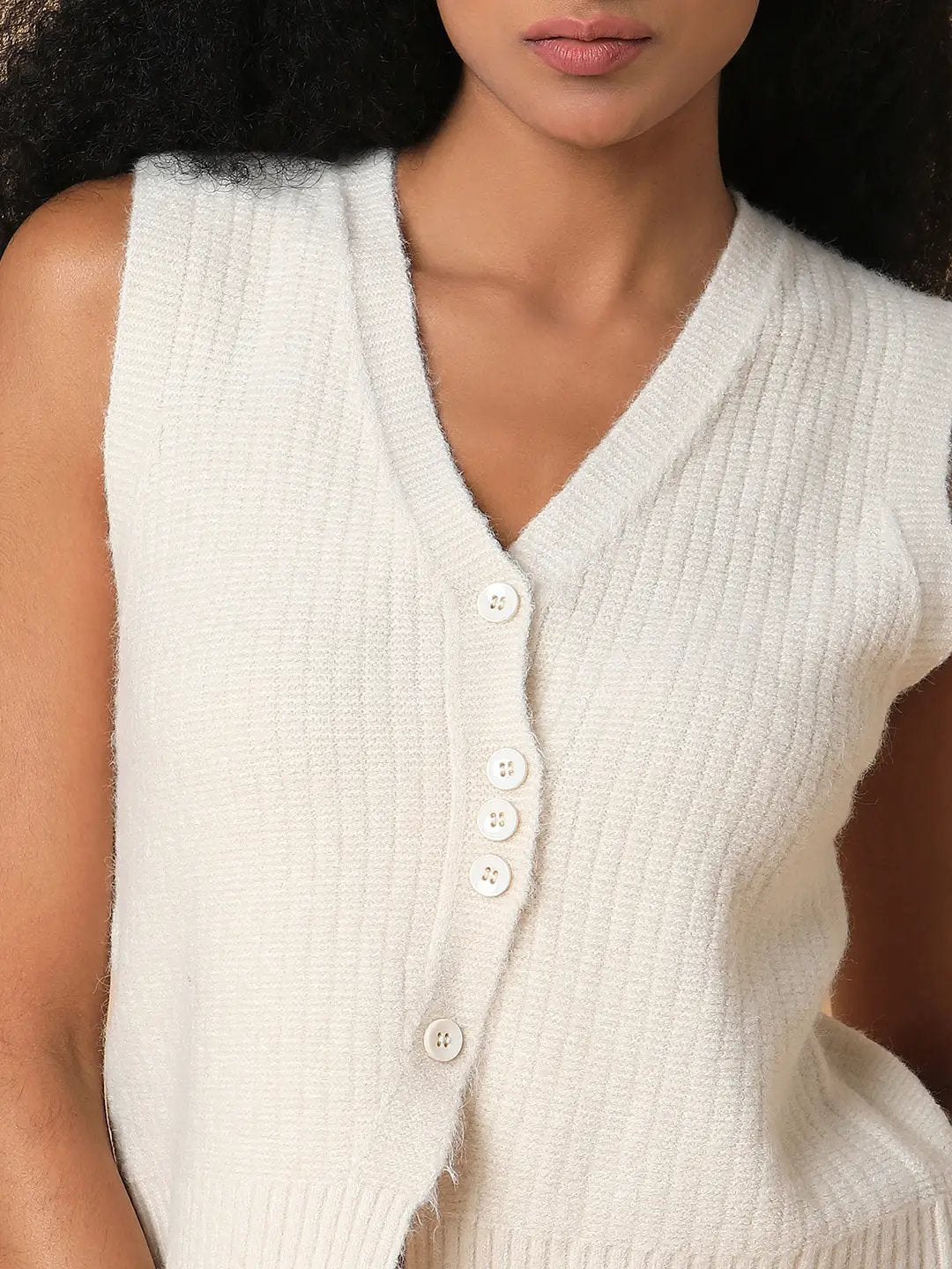 Women's Solid Beige Sweater