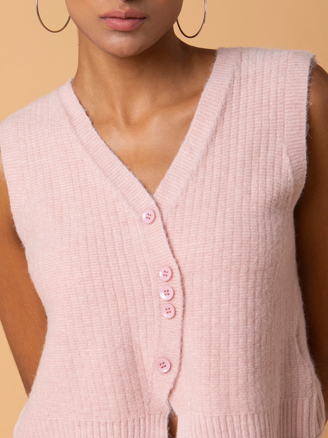 Women Solid Peach Sweater