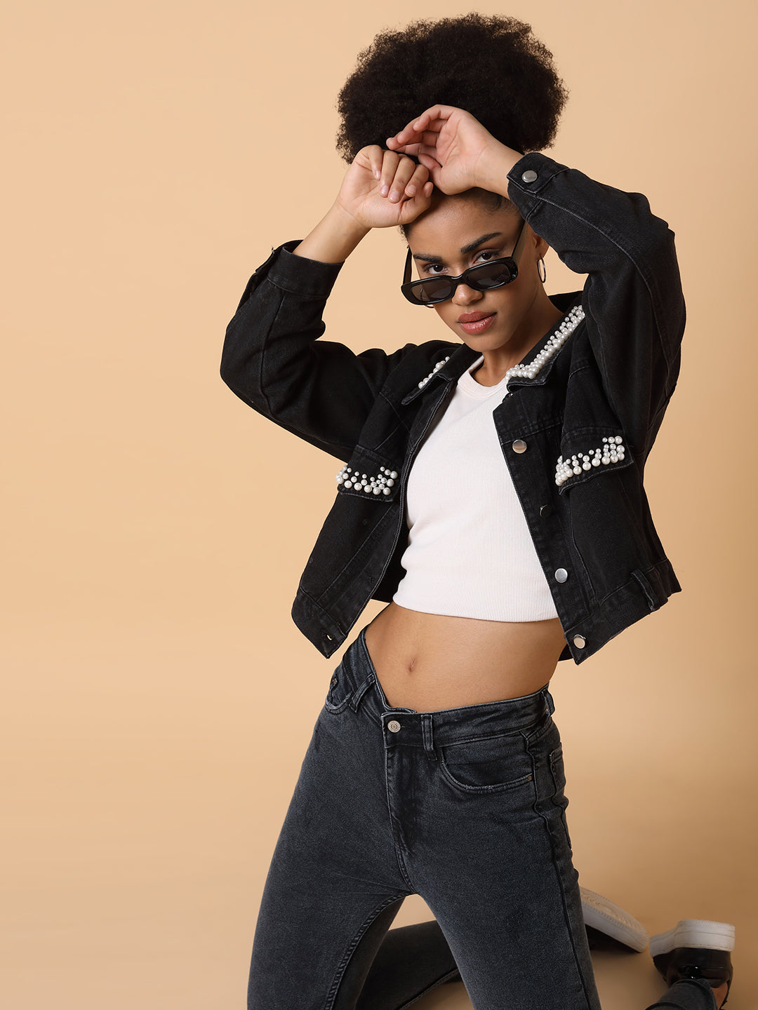 Women Black Denim Jacket