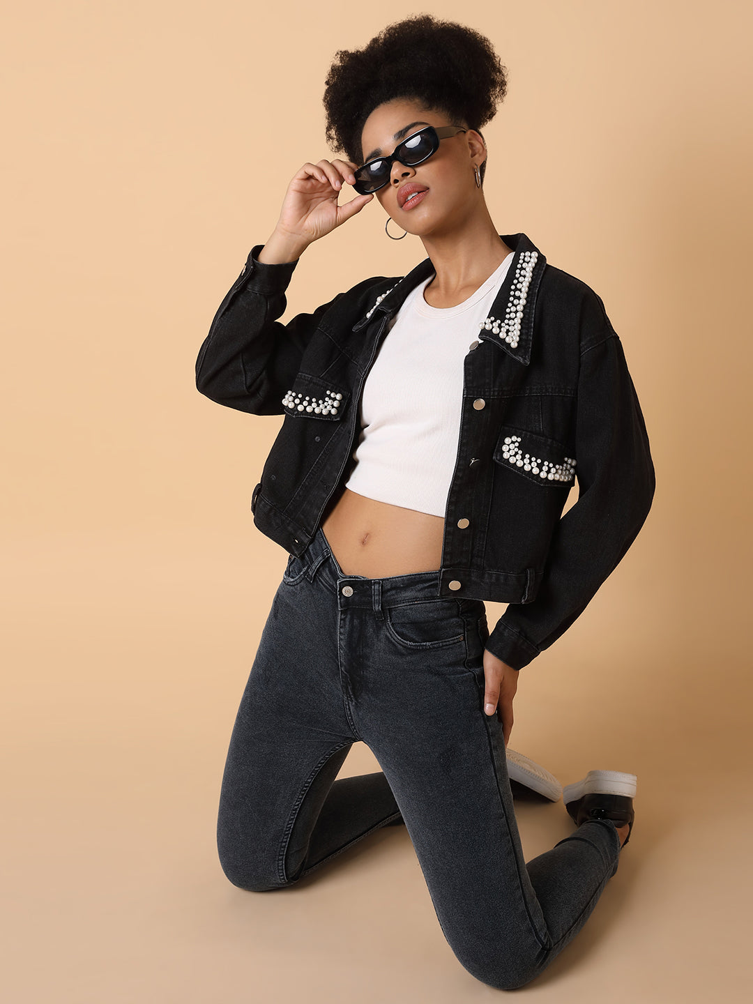 Women Black Denim Jacket