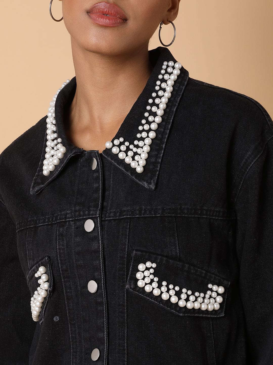 Women Black Denim Jacket