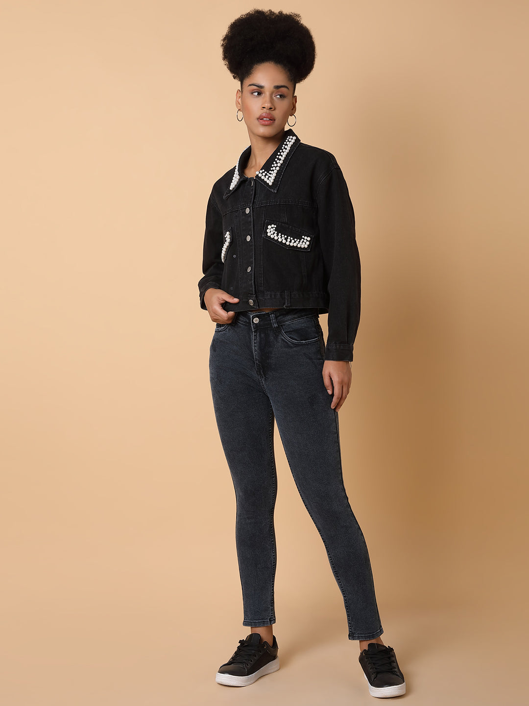 Women Black Denim Jacket