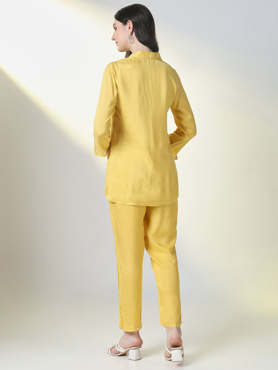 Women Yellow Solid Co Ords Set