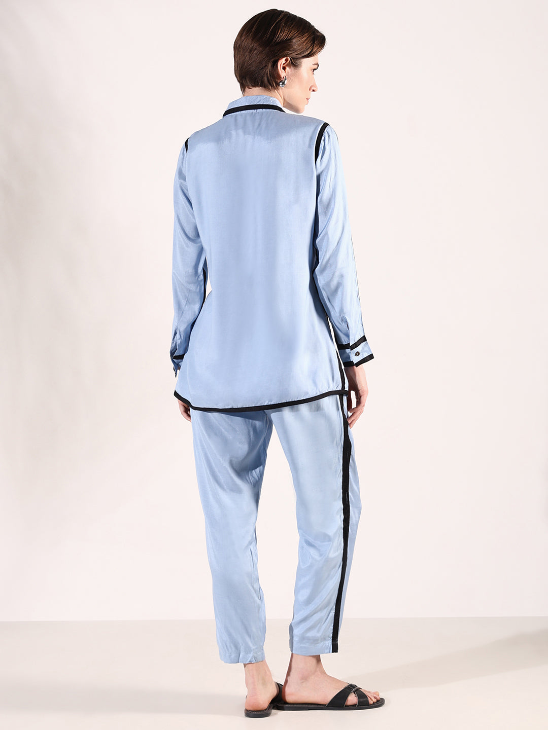 Women's Solid Blue Co-Ords Set