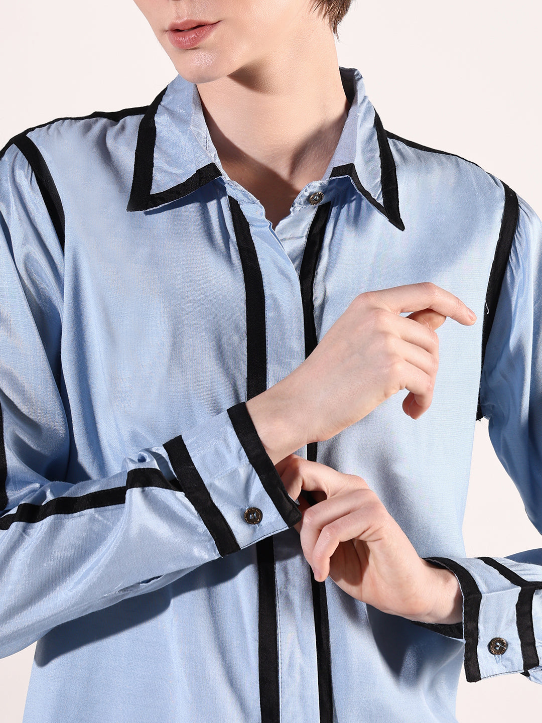 Women's Solid Blue Co-Ords Set