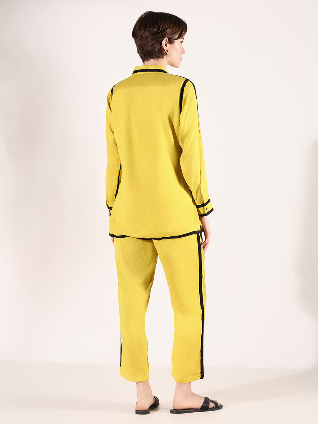 Women's Solid Yellow Co-Ords Set