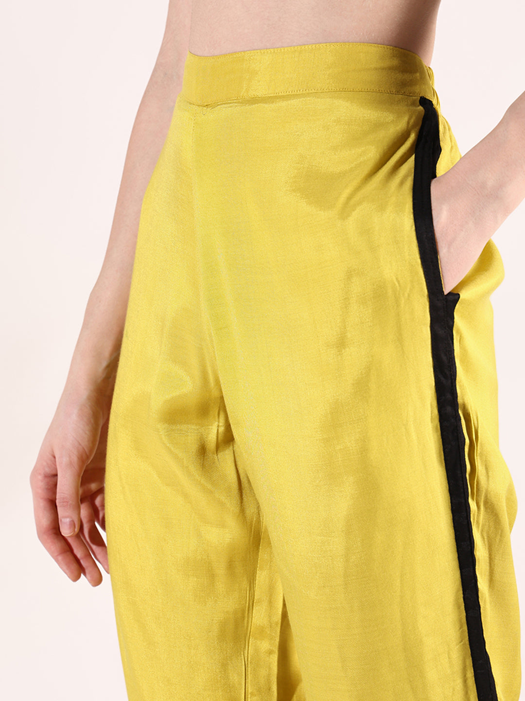 Women's Solid Yellow Co-Ords Set