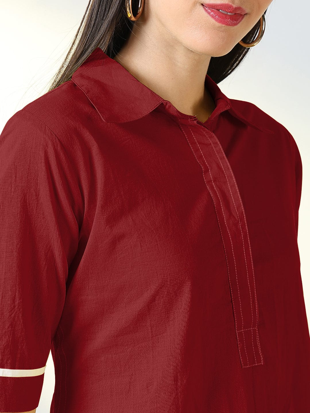 Women's Maroon Straight Kurta with Pants