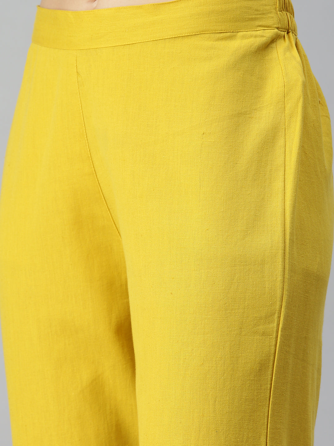 Women A-Line Yellow Embroidered Kurta and Trousers Comes with Dupatta