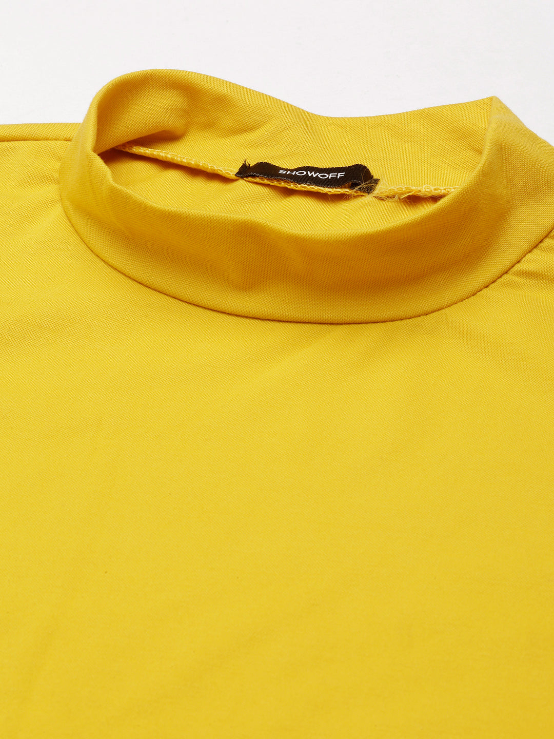 Women Solid Yellow Fitted Top