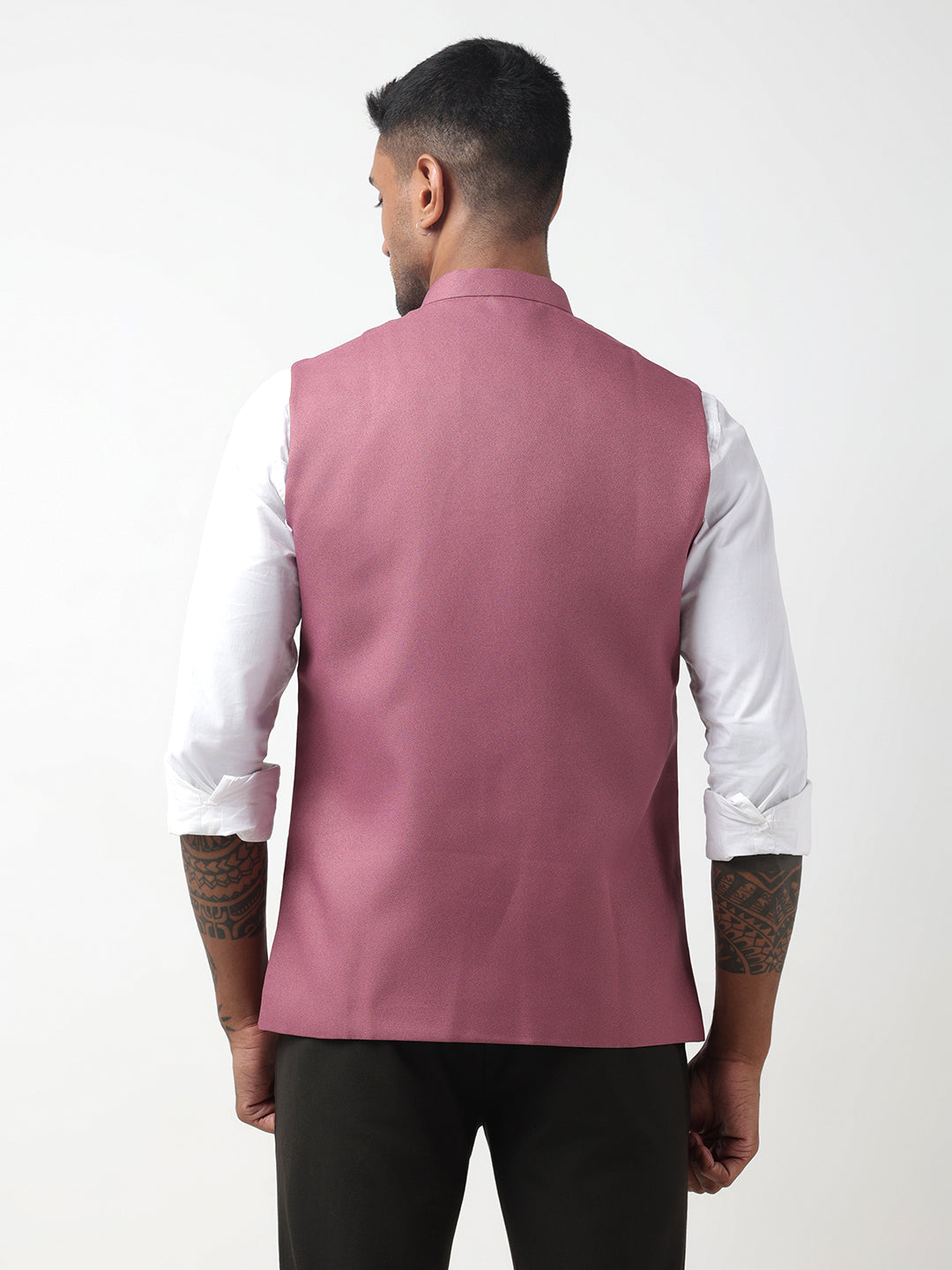 Men's Solid Pink Nehru Jacket