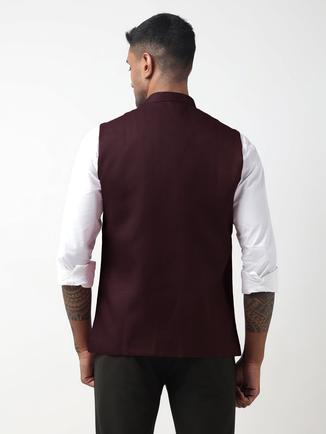 Men's Solid Purple Nehru Jacket