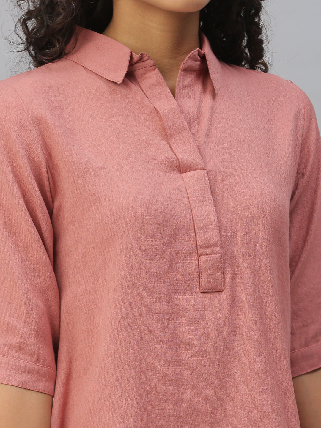 Women Slim Fit Nude Solid Shirt