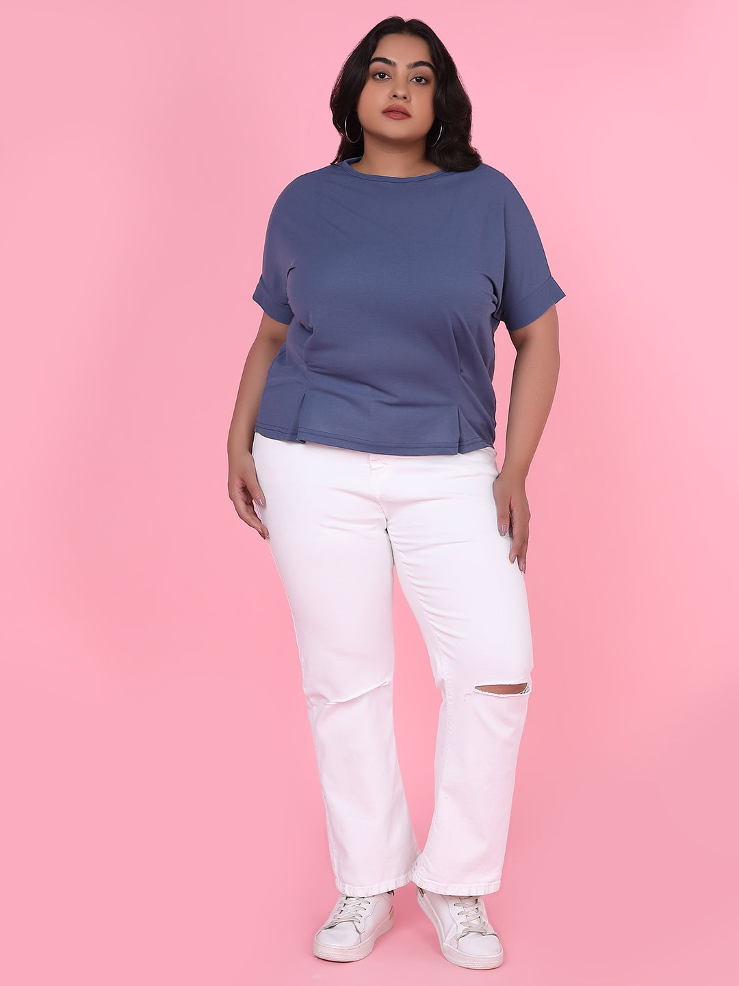 Women's Blue Solid Top