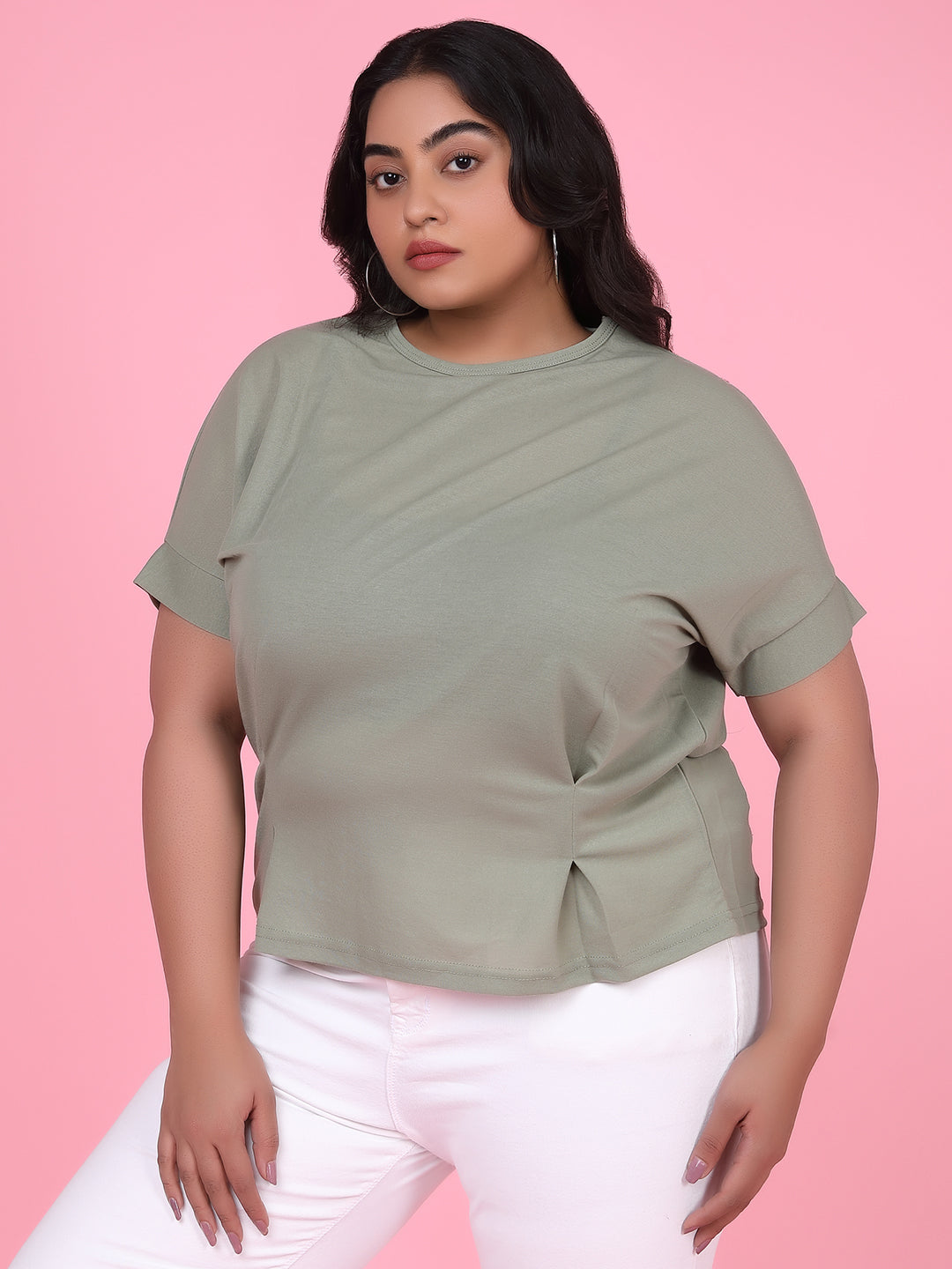 Women's Green Solid Top