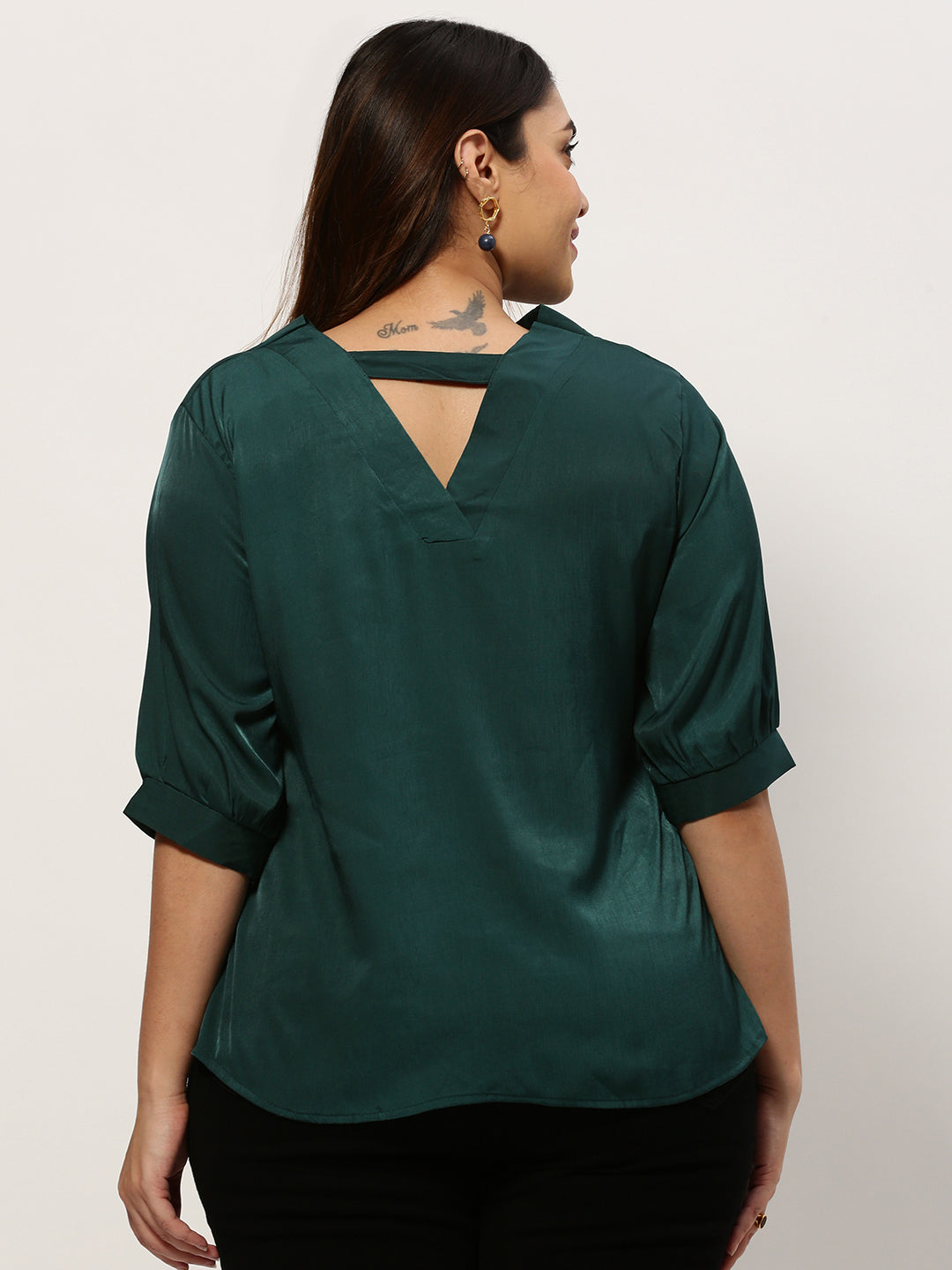 Women Solid Green Top