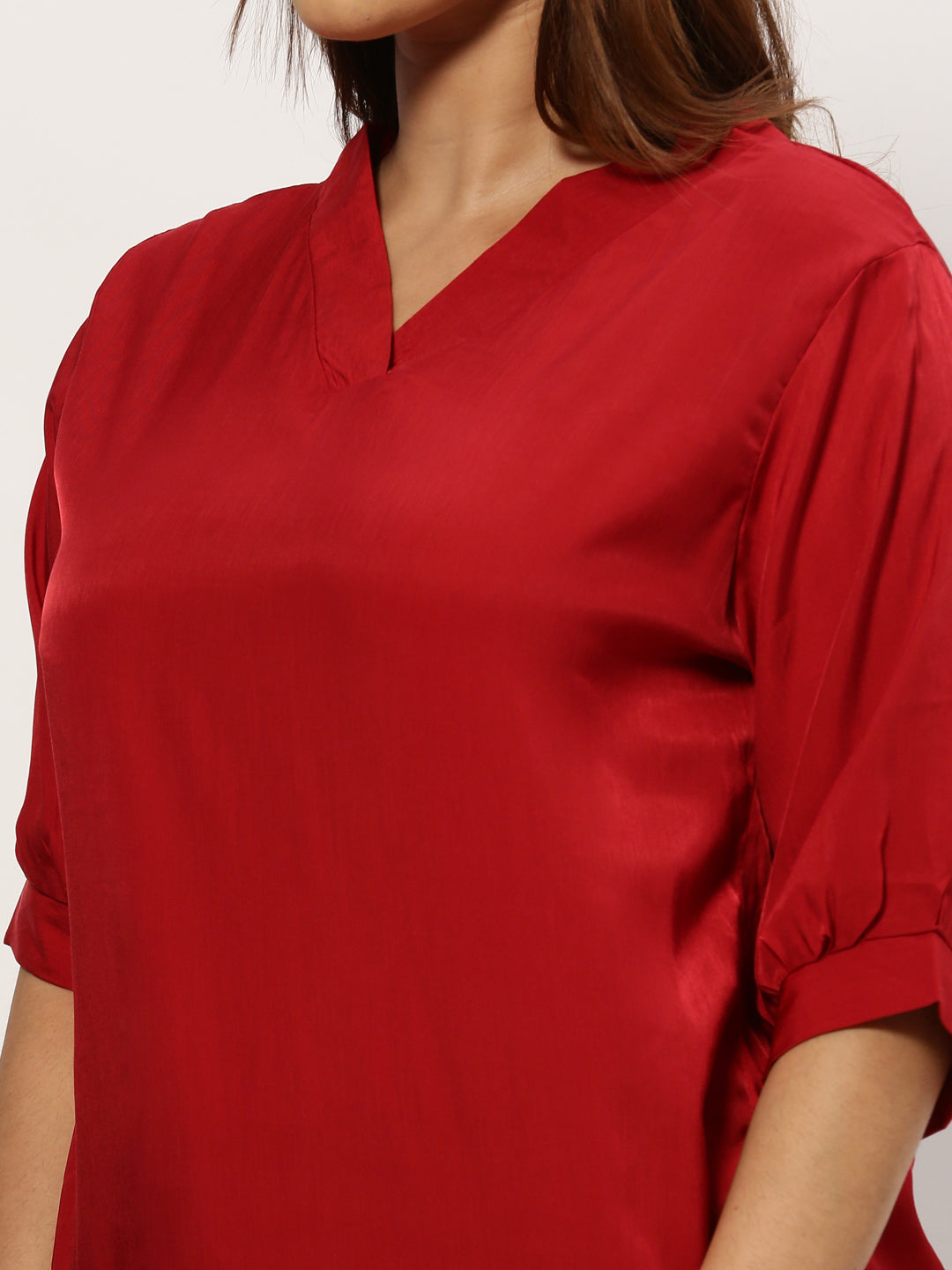 Women Solid Maroon Top