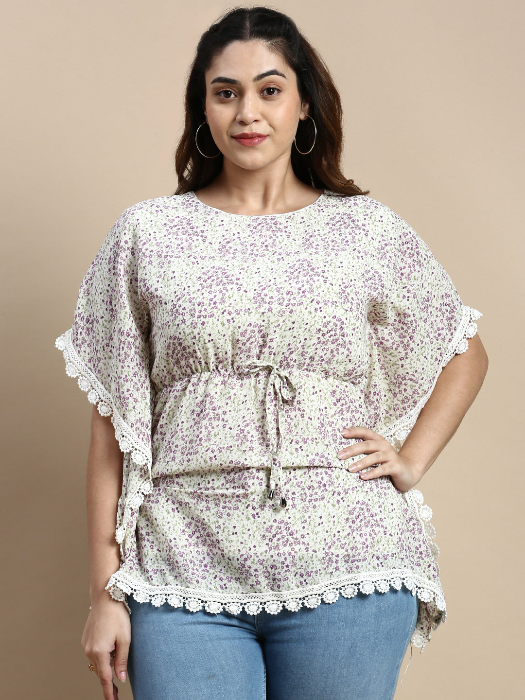 Women Floral Purple Top