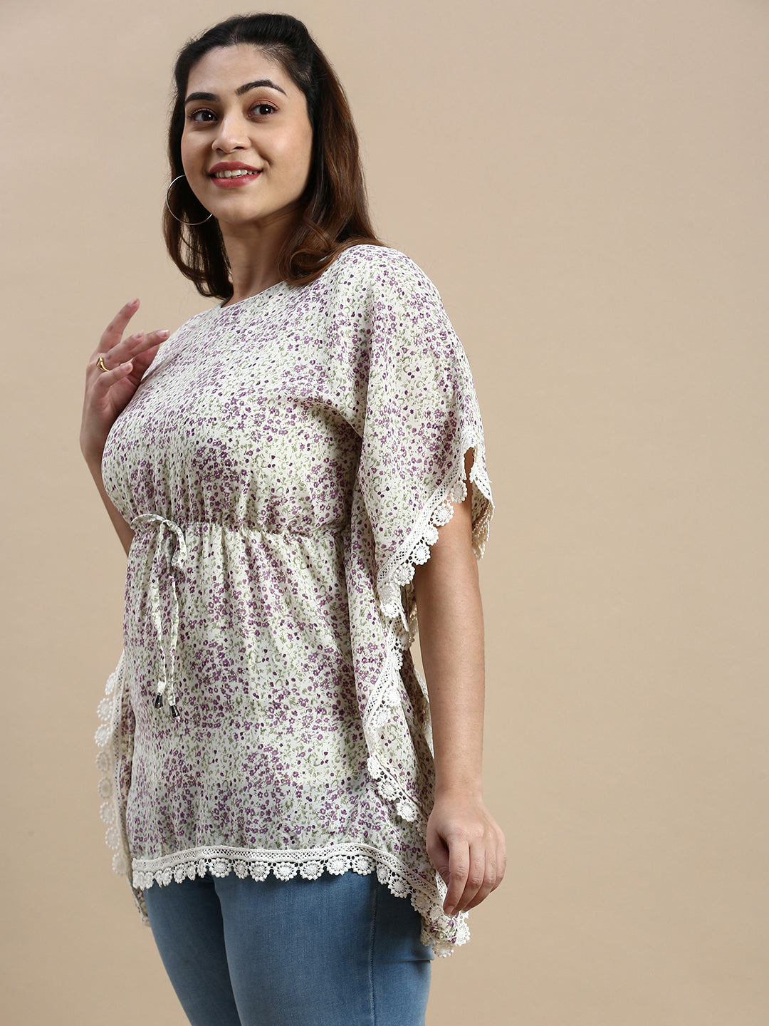 Women Floral Purple Top