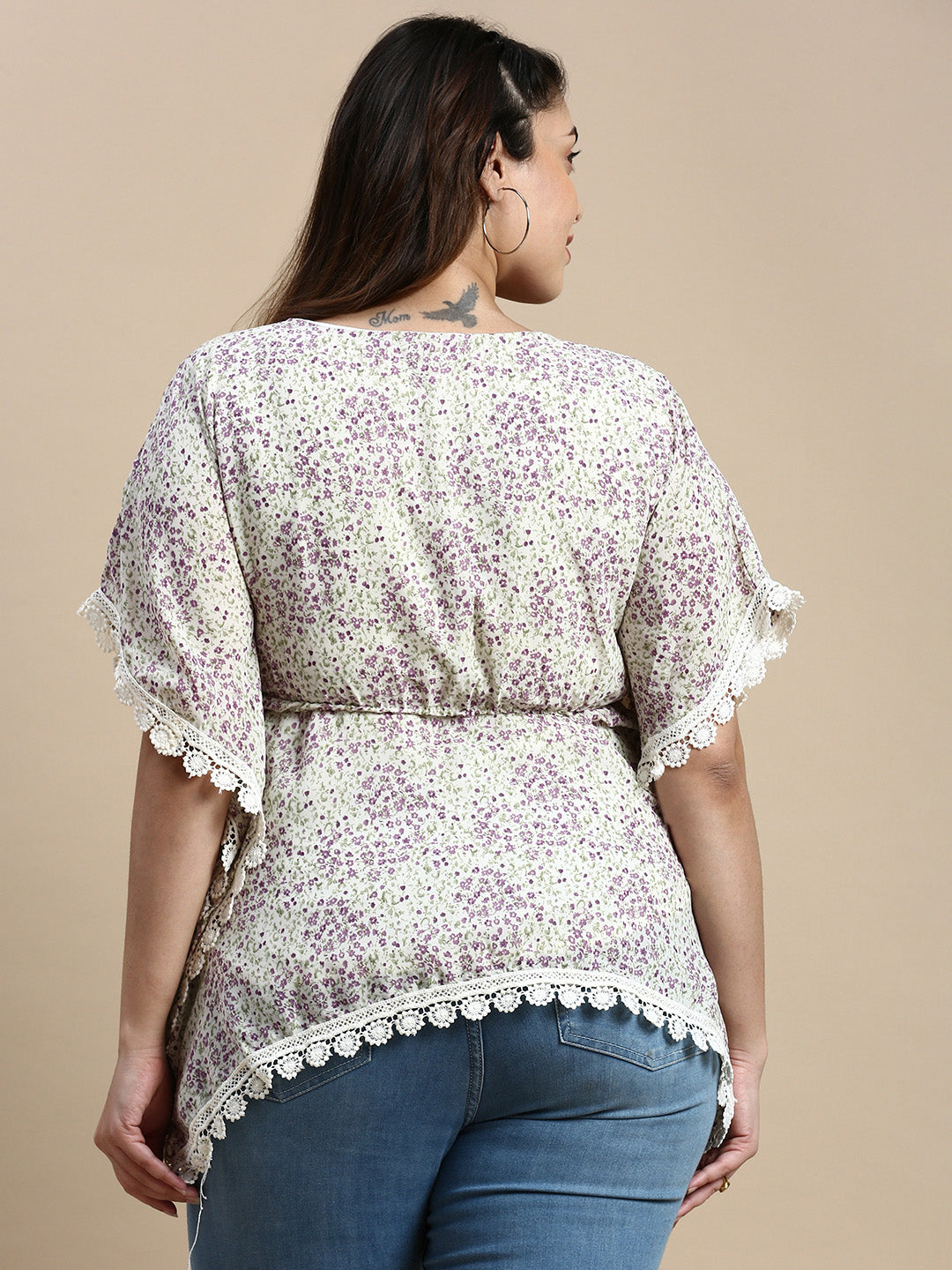 Women Floral Purple Top