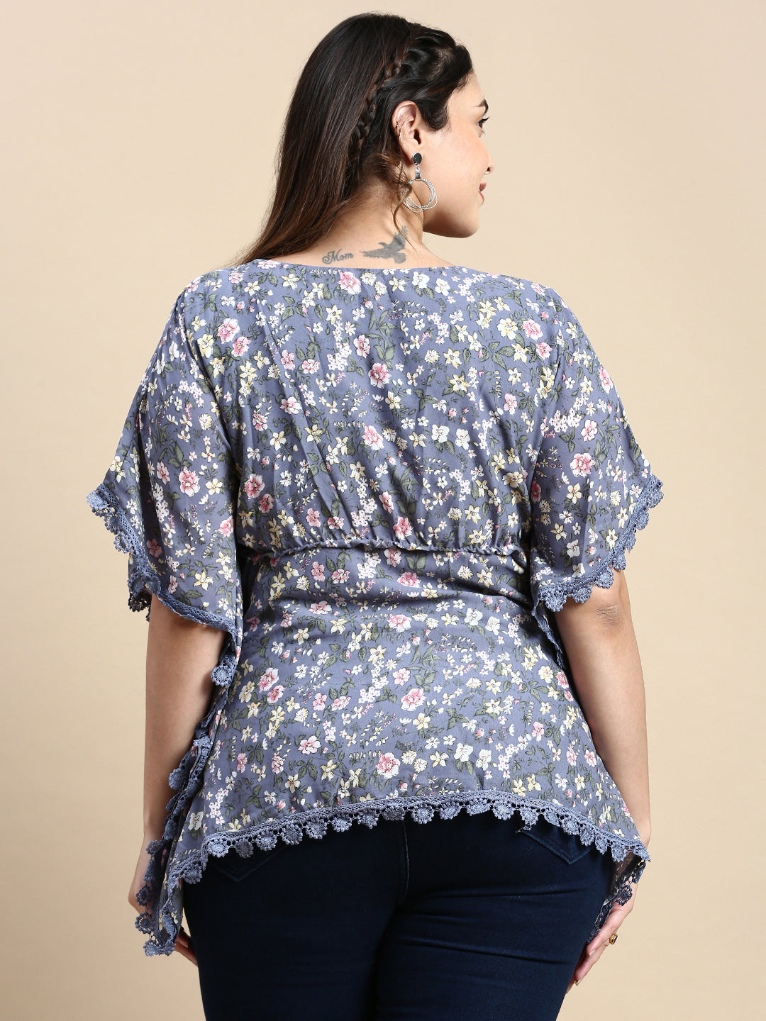 Women Floral Blue Top