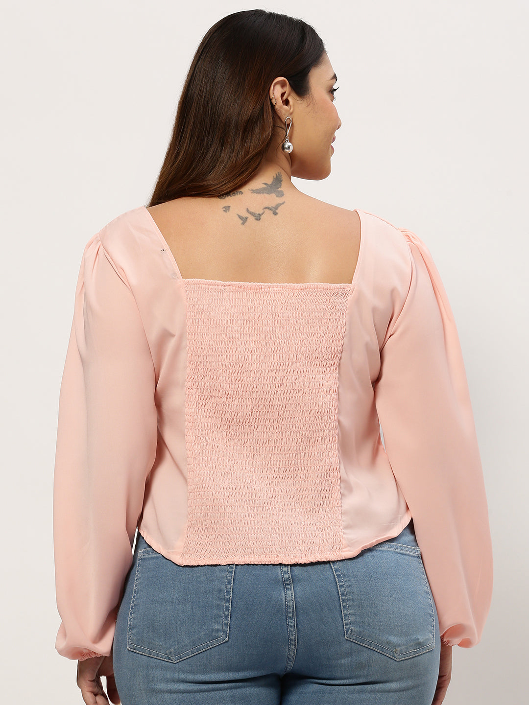 Women Solid Peach Top