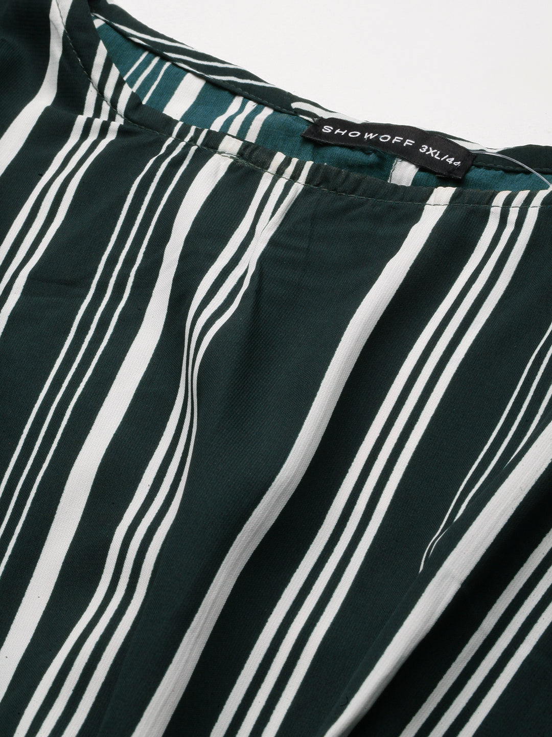 Women's Vertical Stripes Green Top