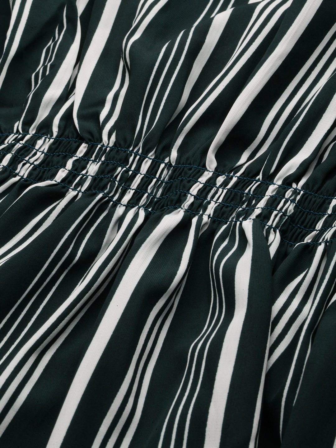 Women's Vertical Stripes Green Top