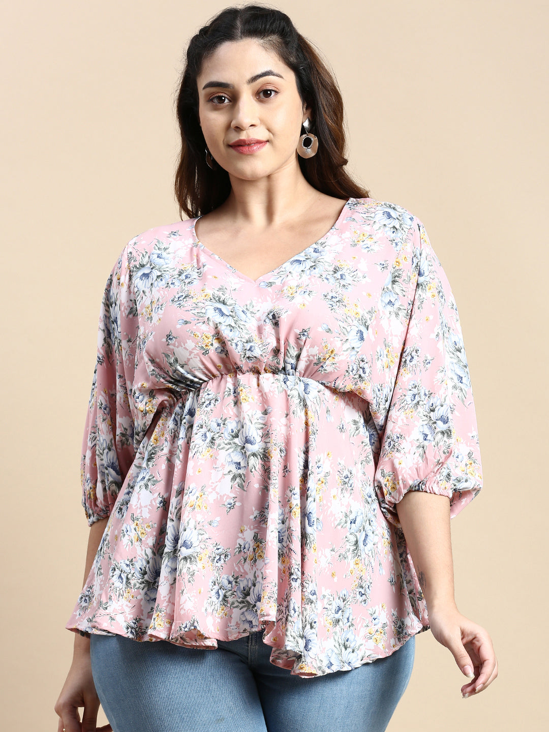 Women Floral Pink Top